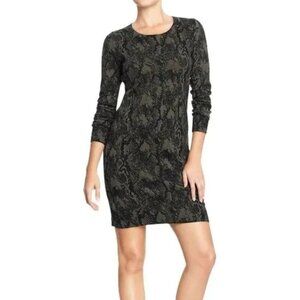 Old Navy Sweater Dress Snake Python Print Long Sleeve XS